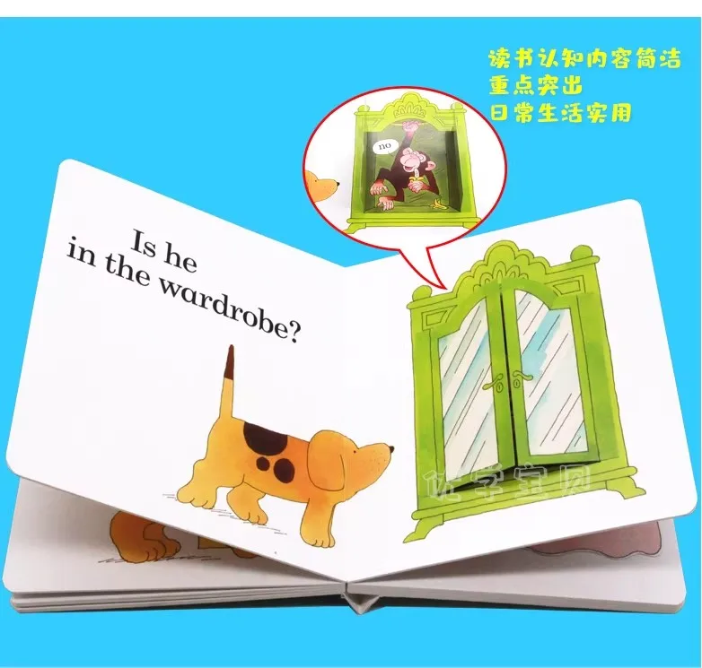 English Board Book Eric Hill Where Is Spot and Dear Zoo Hard Card Flap Rod Campbell 0-6 Kids Children Reading Picture Book