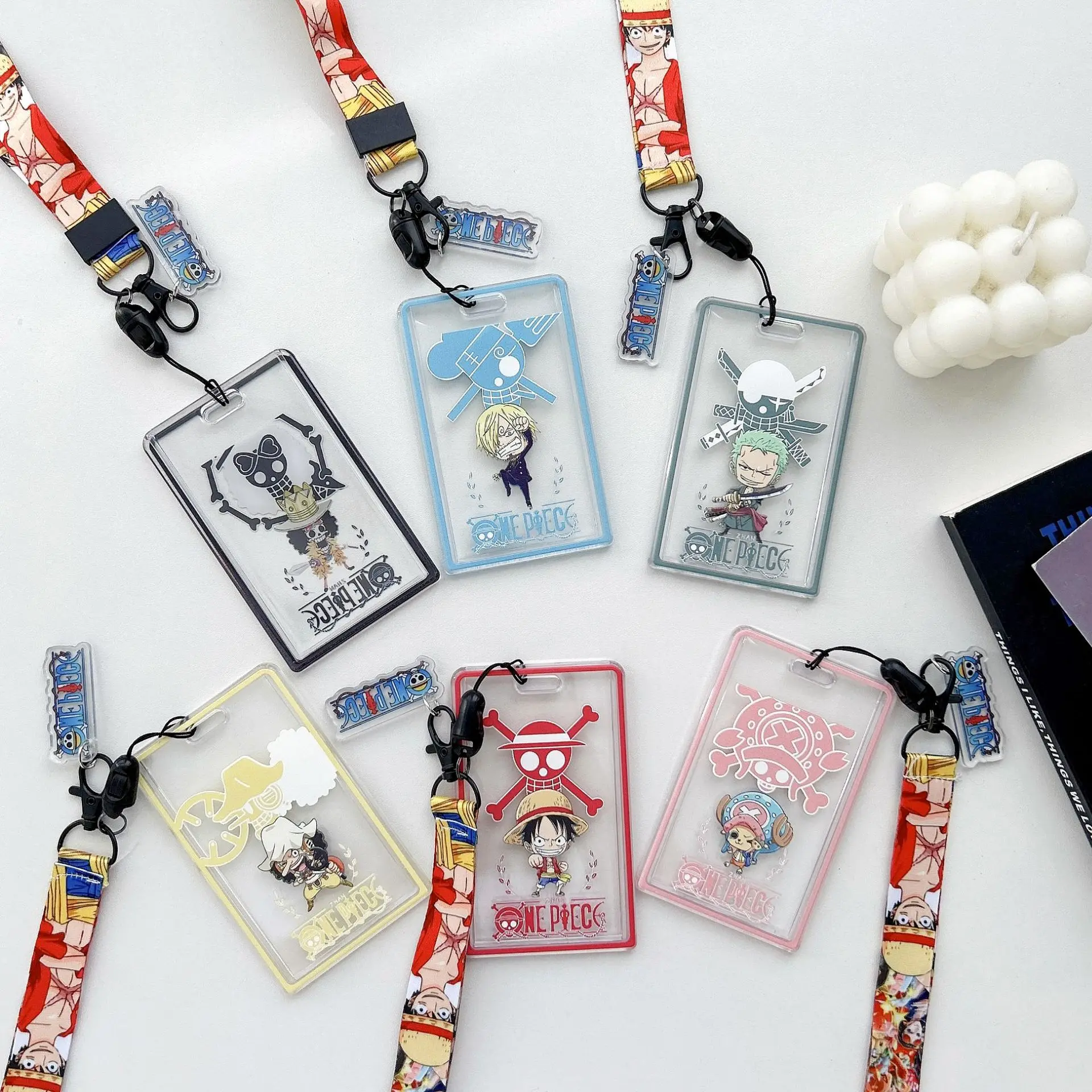 One Piece Cartoon Card Holder Keychain Anime Cute Luffy Chopper