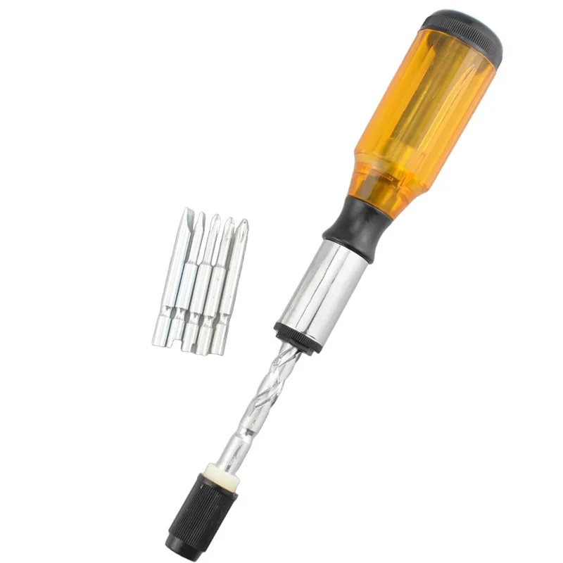 

Multifunctional Push Pull Ratchet Screwdriver Set Steel Alloy Press Type Semi-Automatic Rotating Spiral Screw Driver Bit