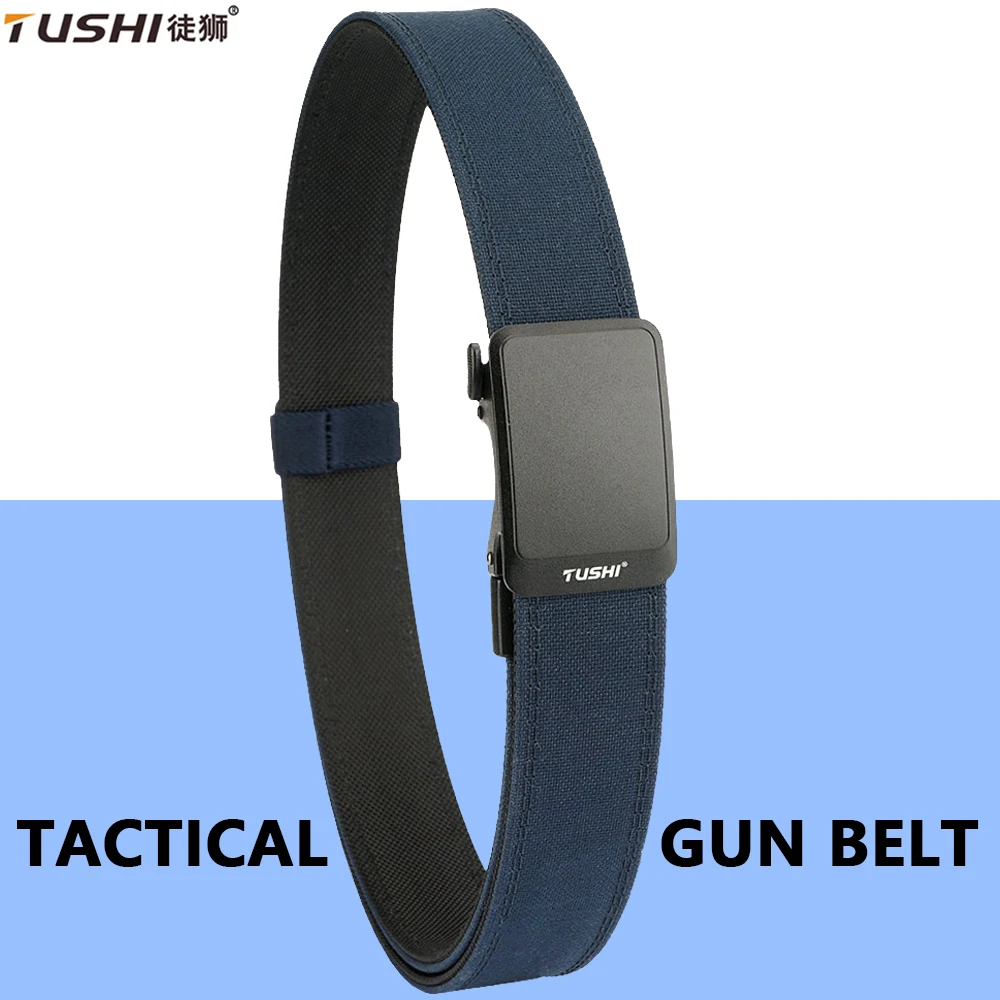 

TUSHI Automatic Buckle Belt for Men 38mm Real Nylon Military Tactical Belt Non Slip Hiking Hunting Gun Belt Male Envio Gratis