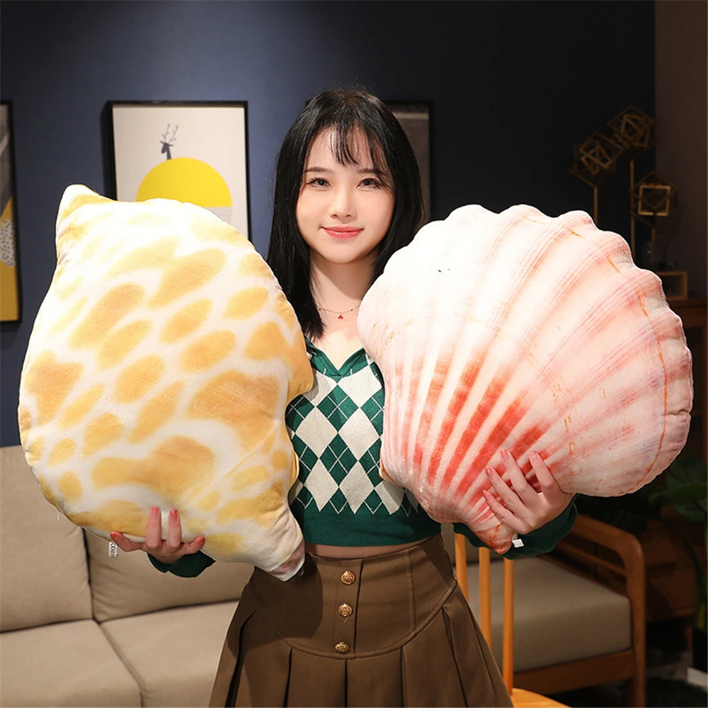 Simulated Marine Organisms Plush Toys Soft Sofa Pillow Toy Lovely Conch Oysters Starfish Shell Home Decor Soft Stuffed Pillow