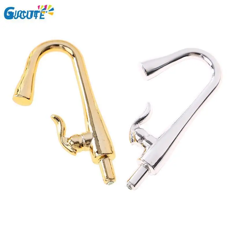 2Pcs/Lot 1:12 Miniature Metal Water Tap Faucet For Dollhouse Bathroom Accessories Dollhouse Miniature Faucet