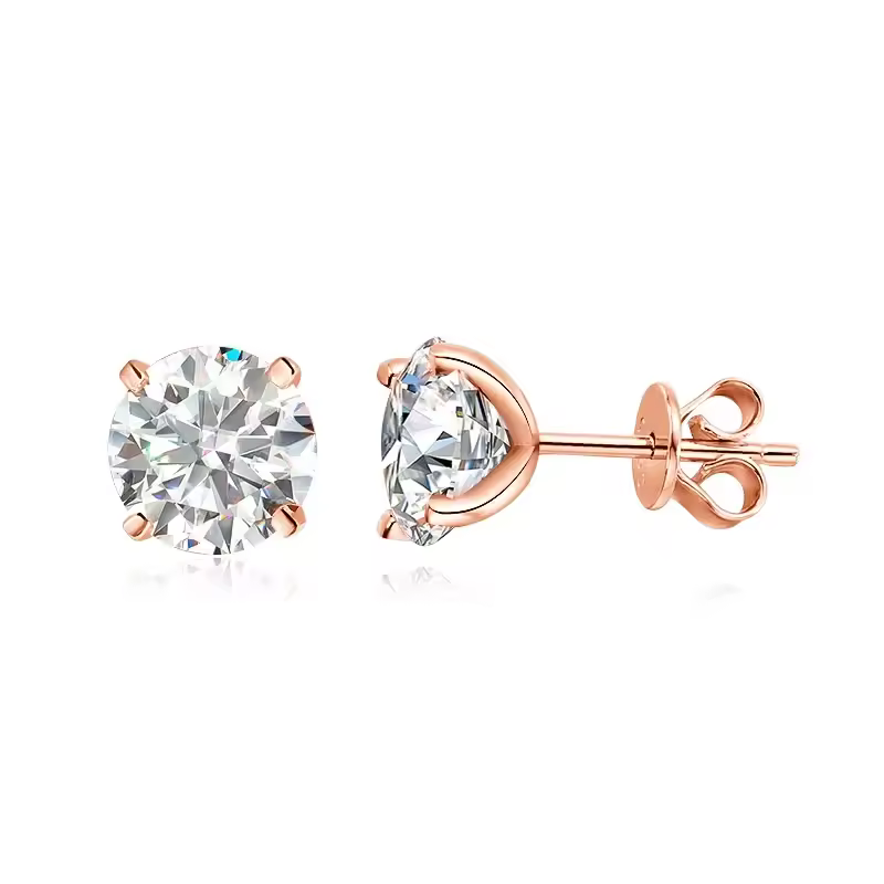Smyoue 0.2-3CT Rose Gold Color Moissanite Stud Earrings for Women Sparkling Classic Wedding Lab Diamond Earring Pure 925 Silver - Image 9