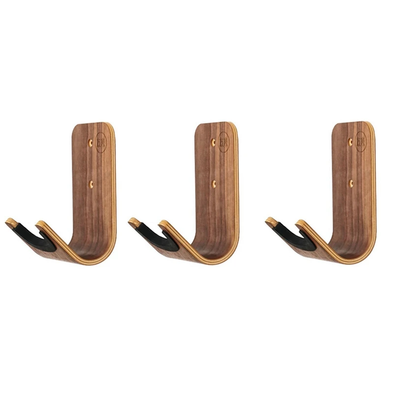 

3X Guitar Skateboard Wall Hanger Unique Design Bent Wood Guitar Hanger Wall Mount Guitar Holder Acoustic Guitar