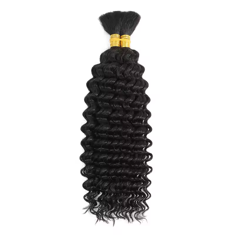 Human Braiding Hair Deep Wave Bulk for Braiding No Weft Deep Curly Braiding Hair for Boho Braids Brazilian Virgin Human Hair - Image 16