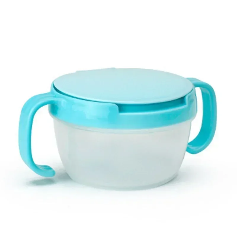 Baby Kids Plastic Snack Catcher Double Handle Snack Cup Jar Bowl Spill-Proof Biscuits Container Box Snacks Storage Box