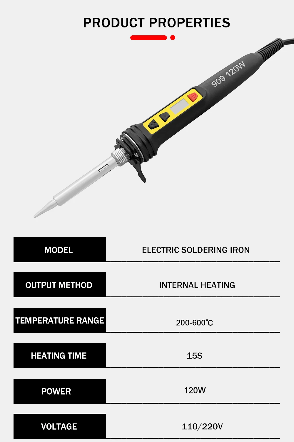 100 W/120 W Digitale Lötkolben Kit Reparatur Löten Werkzeug Set Elektrische Lötkolben Dual Kalibrierung Temperatur 200-600C – Detail 25
