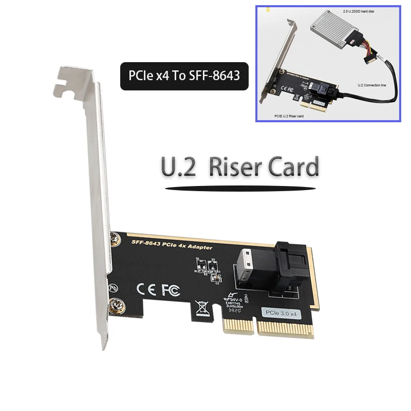 

PCI-E Riser Card Adapter PCI-E U.2 Expansion Card computer accessorie PCIe x4 To SFF-8643 Adapter PCI Express Converter for PC