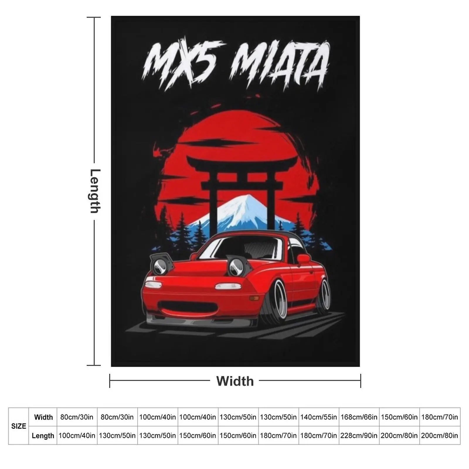 MX5 miata Throw Blanket Bed Decorative Throw blankets ands Blankets