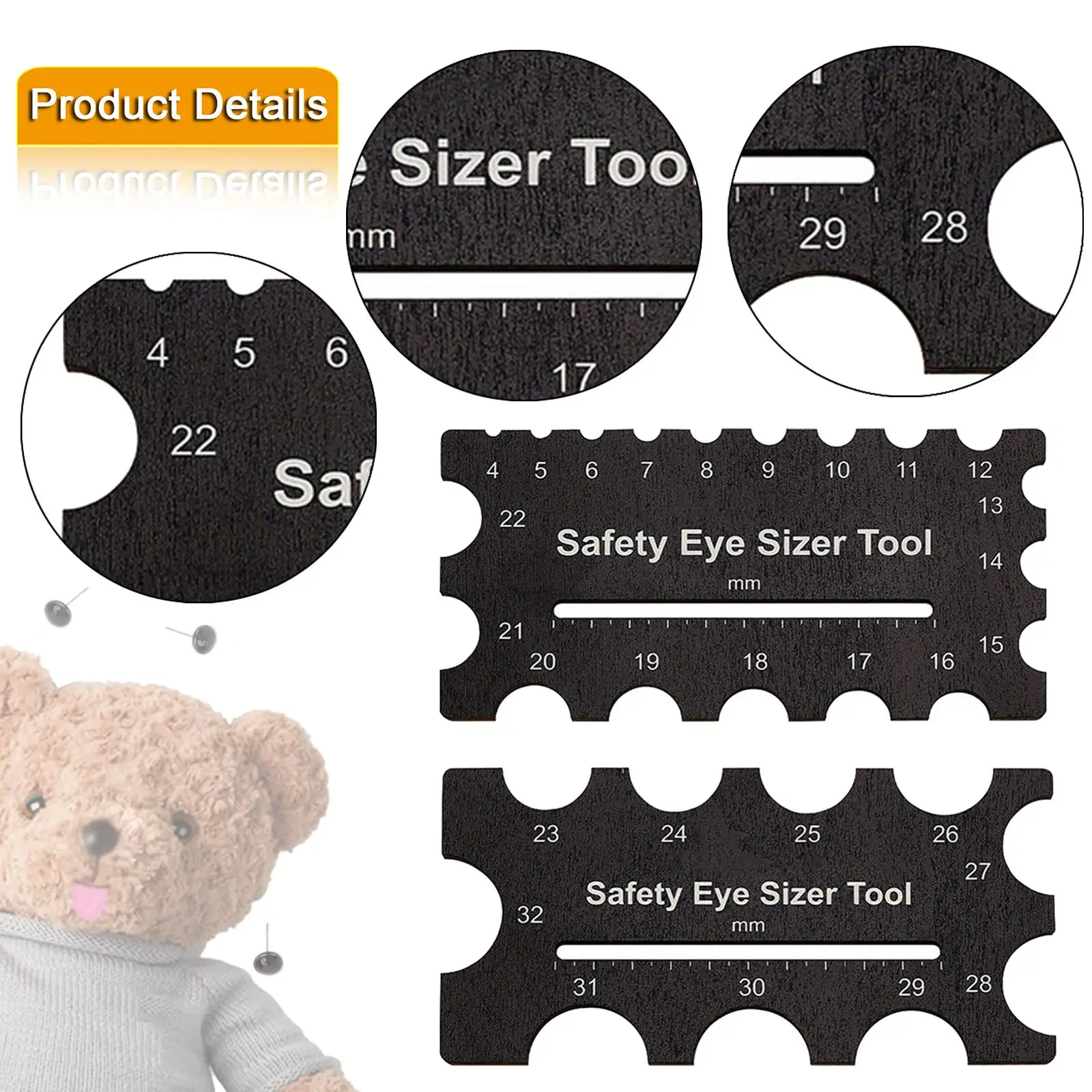 

2x Crochet Doll Safety Eye Tool DIY Craft Easy to Use Amigurumi Eye Install