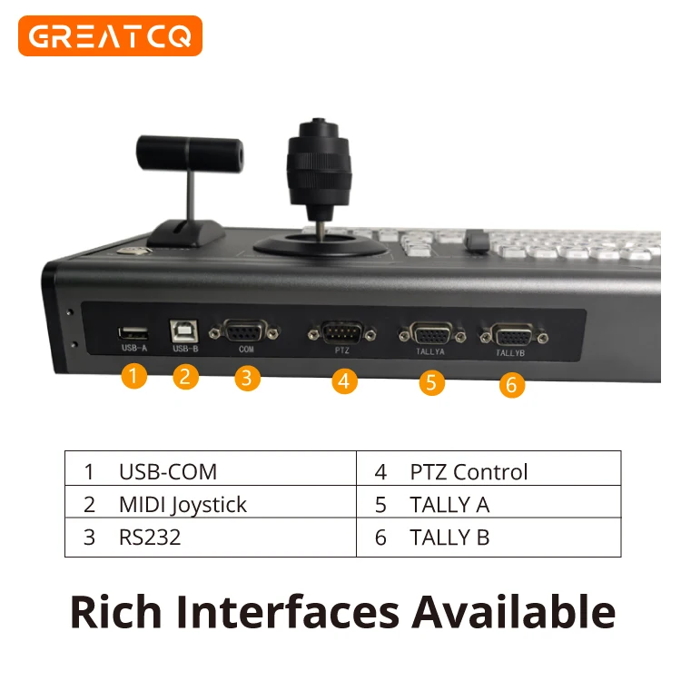 Key Metal Video Switcher Panel Controller with USB 2.0 fo OBS Streaming Radio & TV Broadcasting Equipment