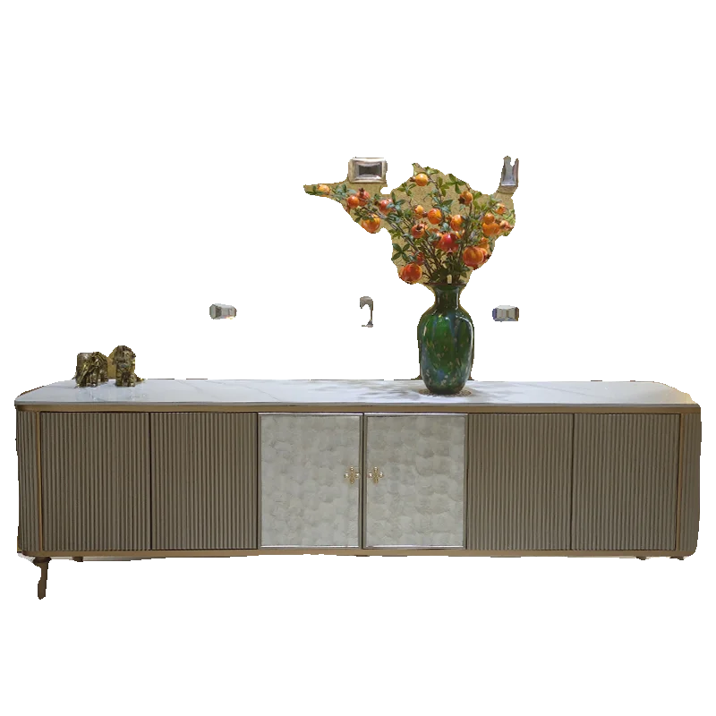 

Light luxury style shell marble TV cabinet coffee table modern American style