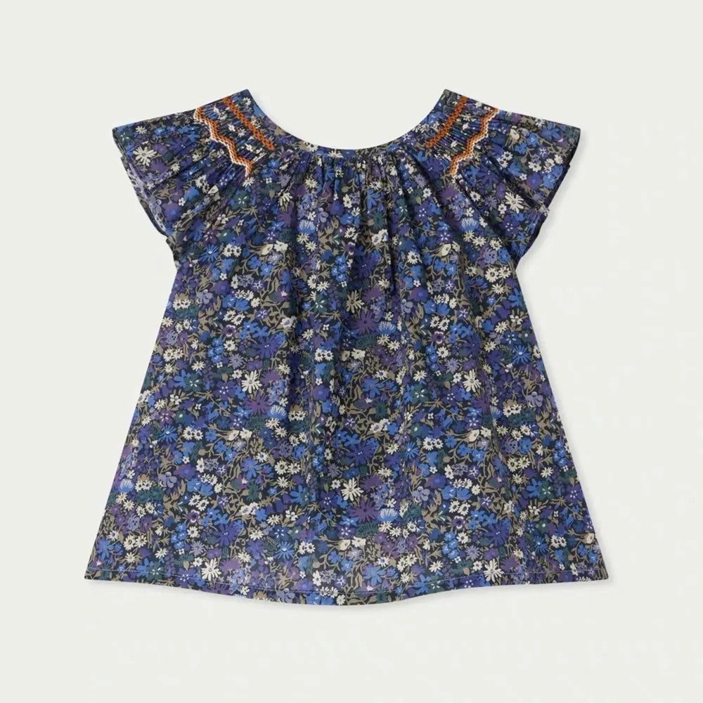 

kids girls clothes baby summer tops cotton soft French style retro printed embroidered top girls t-shirts