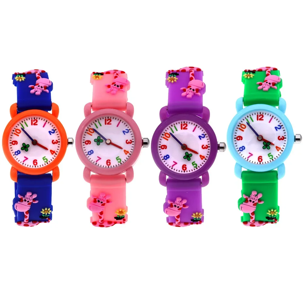 4Pcs Kids Quartz Watch Unisex Children's Wristwatch Waterproof Baby Watch Party Gift for Boys And Girls