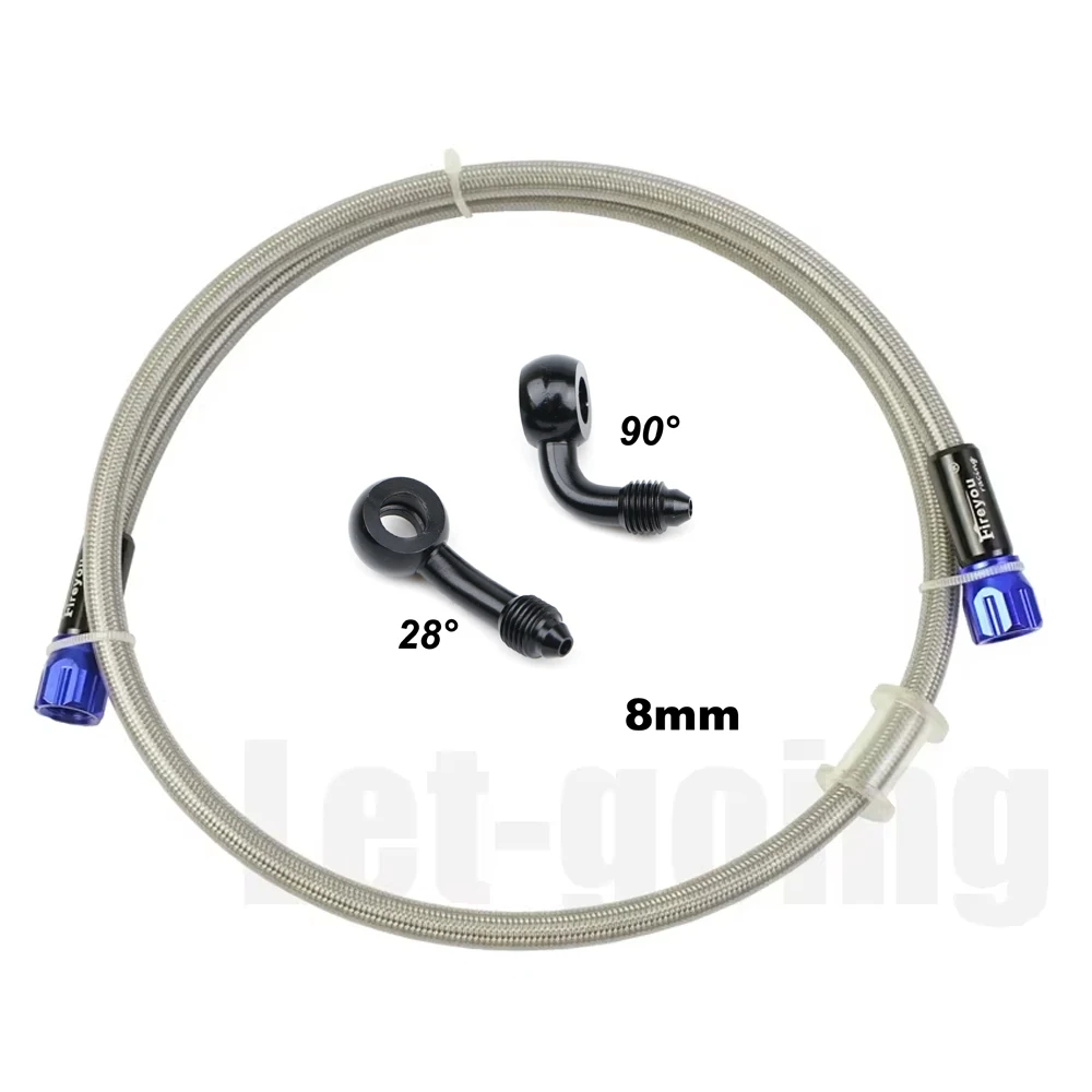 Braided Brake Hose Motorcycle AN3 Hydraulic Clutch Tube Master Cylinder Brake Oil DOT Pipe Reinforced ATV Dirt M8 Banjo screws