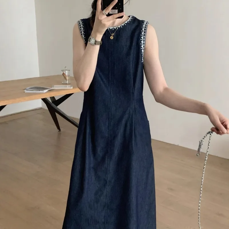 

Sleeveless Vest Denim Dress Women's 2026 New Summer Retro