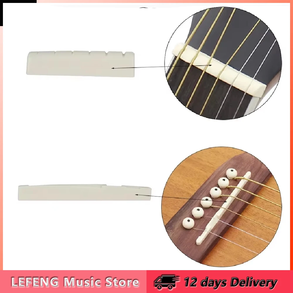 IRIN 6 String Acoustic Guitar Bridge Saddle & Nut Bridge Musical Instrument Replacement Parts Guitar Nut Saddle Accessories