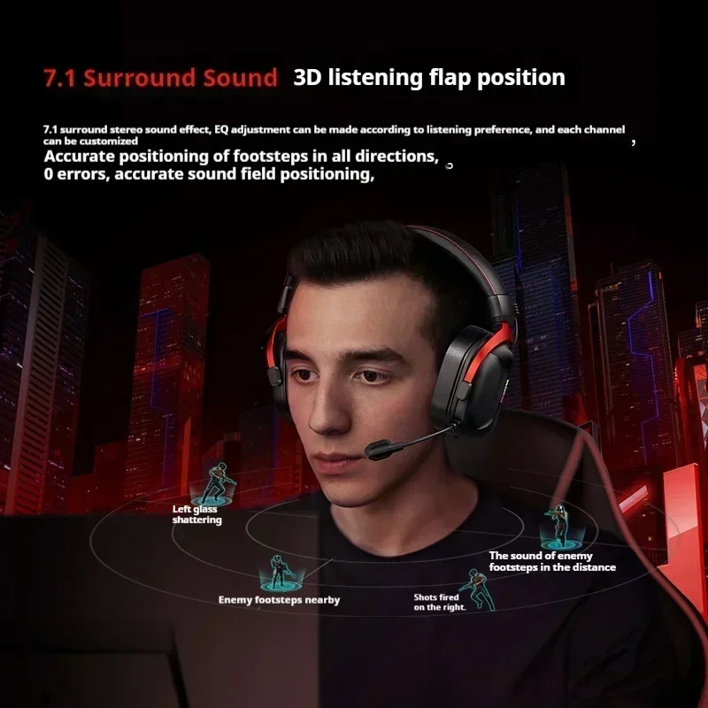 MCHOSE S9 Pro E-sport Gaming Headphone 3 Mode Wireless Aluminum Alloy AI Noise Reduction Gaming Headset Gamer Accessory Custom
