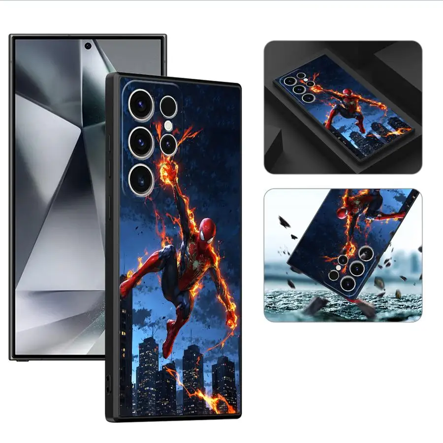 Marvel Cool Spider Man Custodia morbida nera per Samsung Galaxy S24 S24Ultra S25 Ultra S20 FE S22 Plus S21 + S21 S23 FE