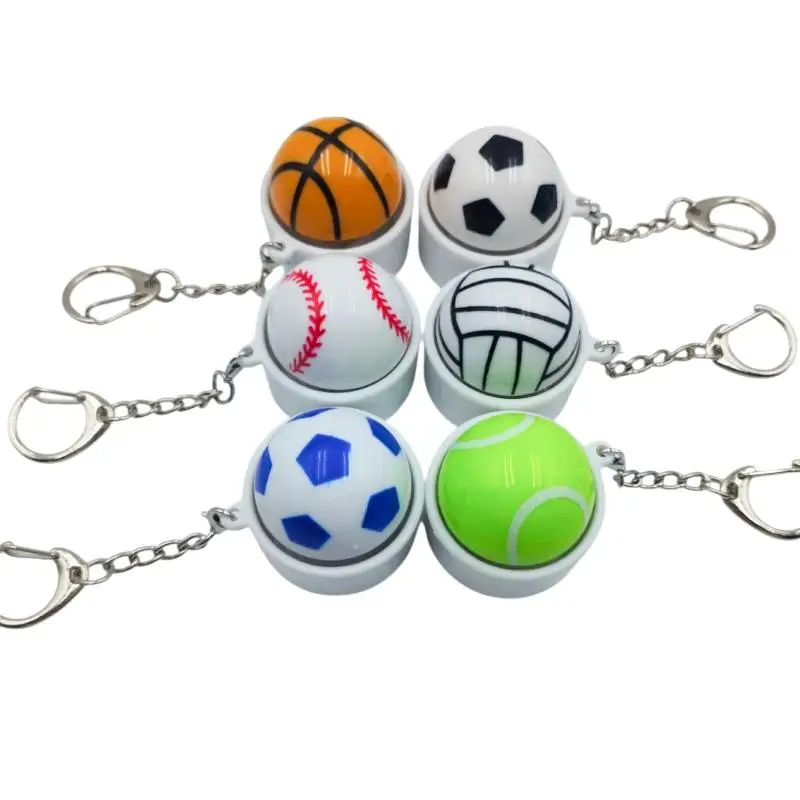 3D Print Sports Ball Clicker Keychain Basketball Football Push Button Fidget Toy Pocket-Sized Decompression Tool-TOY