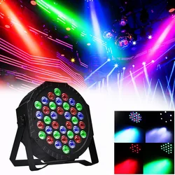 36 LED RGB DMX512 Flat Stage Par Light Effect DJ Disco Party Wedding Holiday Bar Club Decoration Show Sound Activated Lamp New