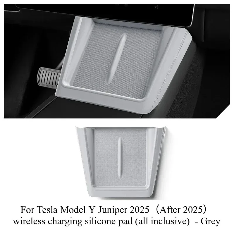 Für Tesla Model Y 2025 2026 Standard Center Kabelloses Ladepad Rutschfeste Telefonladematte Schützende Auto-Innenausstattung – Detail 3