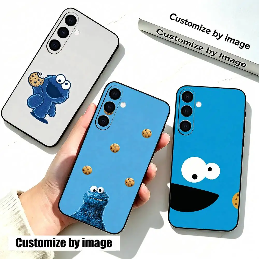 Cute Cookie M-Monsters  Phone Case Black Silicone Soft For Samsung Galaxy A73,A72,A71,A70,A53,A52,A51