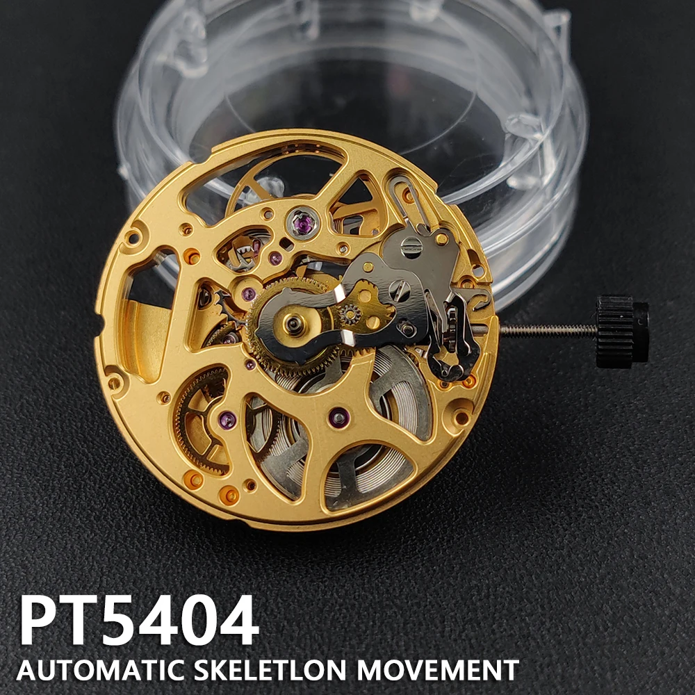 

Genuine HK PT5404 Automatic Mechanical Movement Gold Skeleton Self-winding PT5404 Mechanism High Quality Golden Silver Version