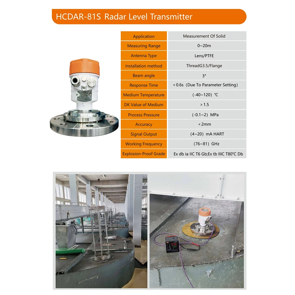 

Высокочастотный радарный уровнемер 80 ГГц с выходом 4-20 мА HART, датчик-преобразователь для измерения уровня в резервуарах