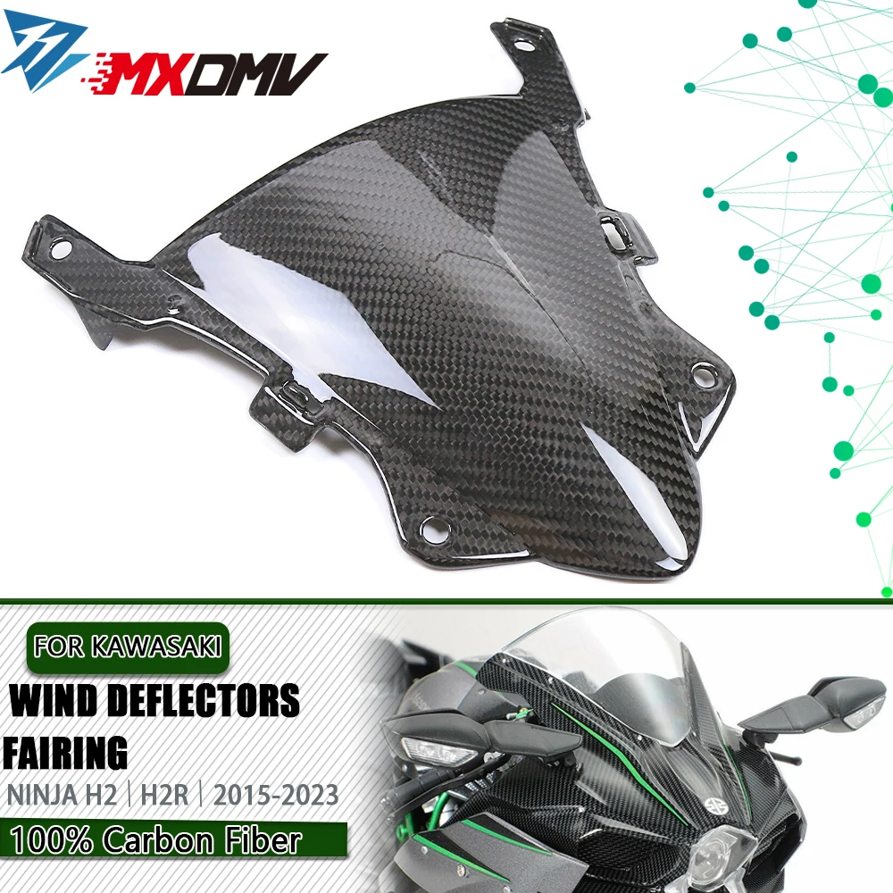 

For KAWASAKI Ninja H2 H2R SX SE 15-23 Wind Shield Windscreen Full Carbon Fiber Motorcycle Accessories Wind Deflectors Fairing