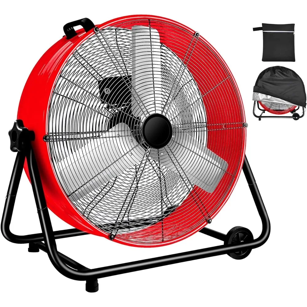 

Industrial Fan 24 Inch Heavy Duty Drum 3 Speed 8800 CFM Air Circulation High Velocity Fan For Warehouse, Workshop