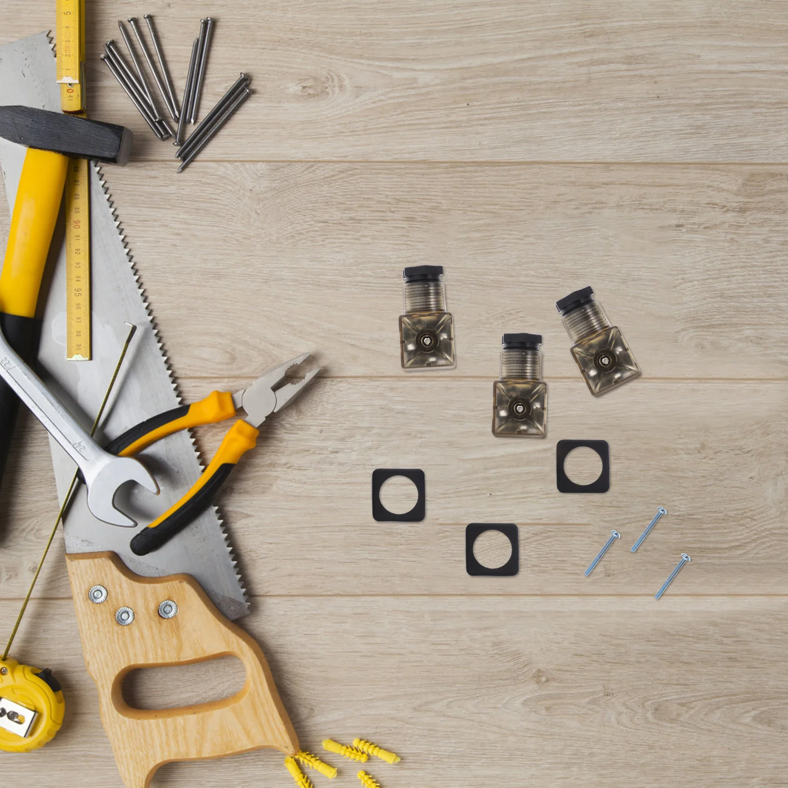 3Pcs Lighted Junction Box for Solenoid Valves 3 Prong Din 43650 Connector with Indicator PP Rubber Material Din 43650 Connector