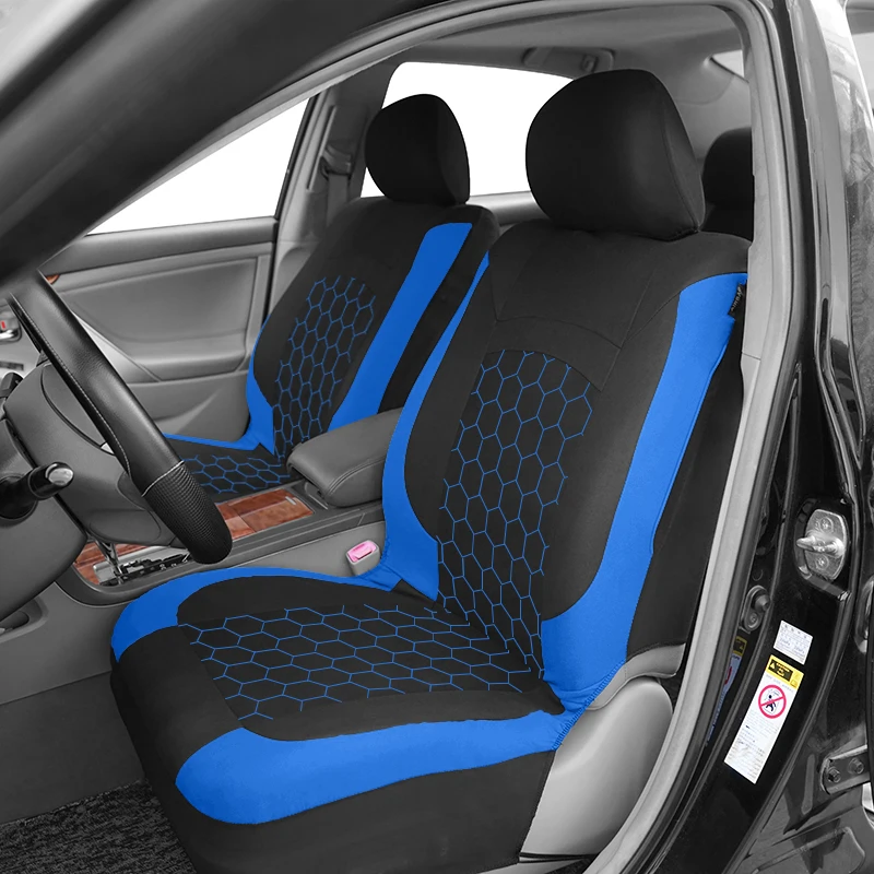 AUTO PLUS Universal Car Seat Covers Fit For Most Car Suv Truck Vans With Hexagonal Embroidery Car Accessories Interior