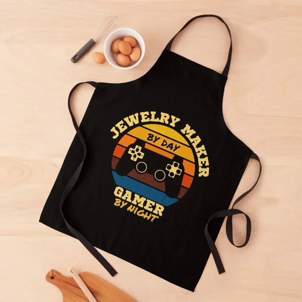 

Funny Jewelry Maker Gaming Vintage - video games lovers Apron waiter Household Items Kitchen Kitchen Items For Home Apron