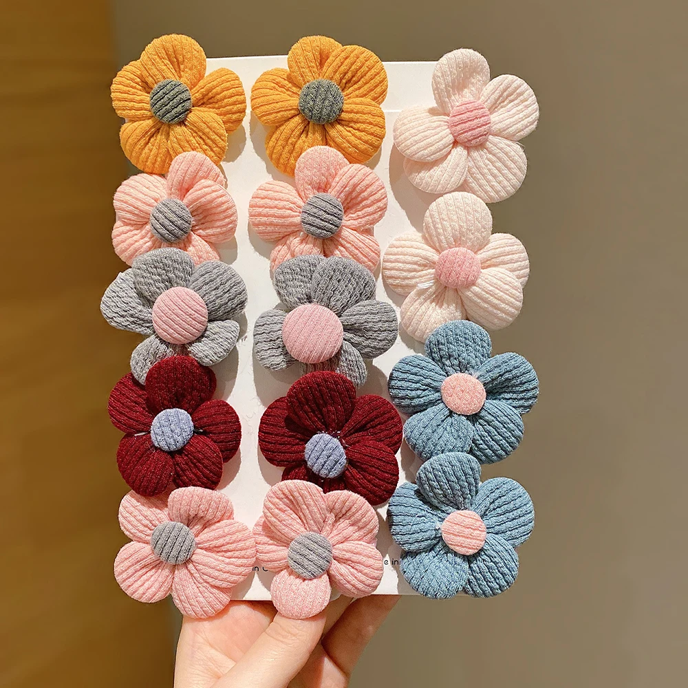 14 pieces of woolen flower hair ties that do not hurt hair, high elastic hair rope, versatile for daily use