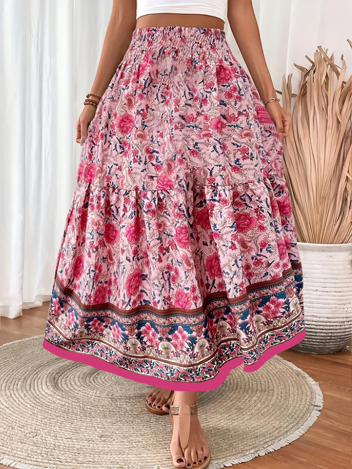 

Women's Elegant High Waist A-Line Skirt Floral Full Print Fashion Summer Autumn Daily Basic Skirts