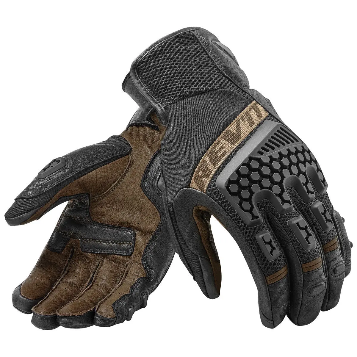 New Revit Sand 3 Trial Motorcycle Adventure Touring Ventilated Gloves Genuine Leather Motorbike Racing Gloves