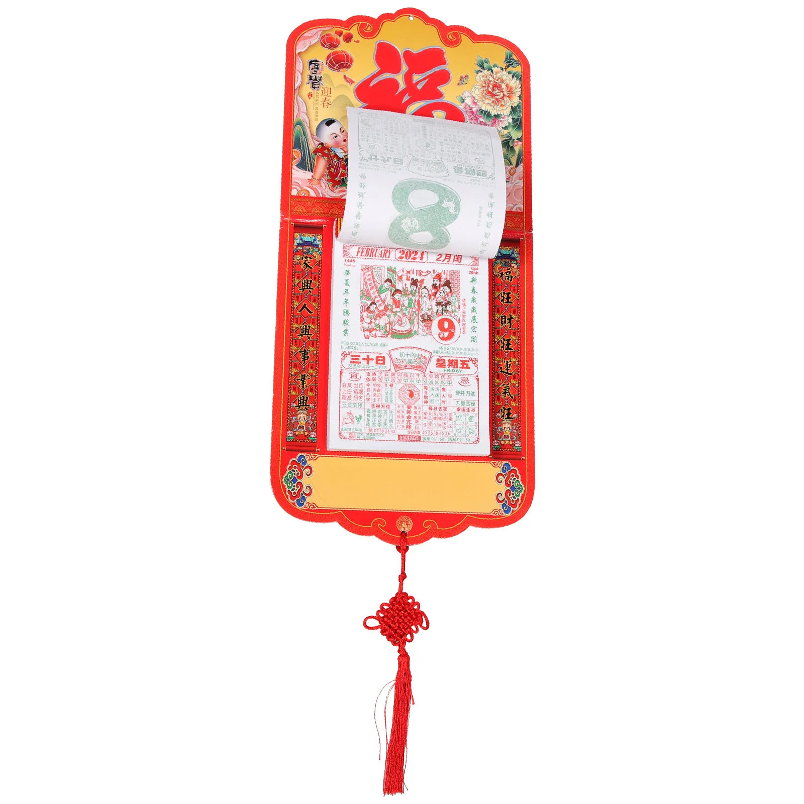 

2024 Lunar Wall 12 Months Chinese Traditional Dragon Year Tear-Off Hanging Calendar for Home Office Decor Tearable 2024 Wall