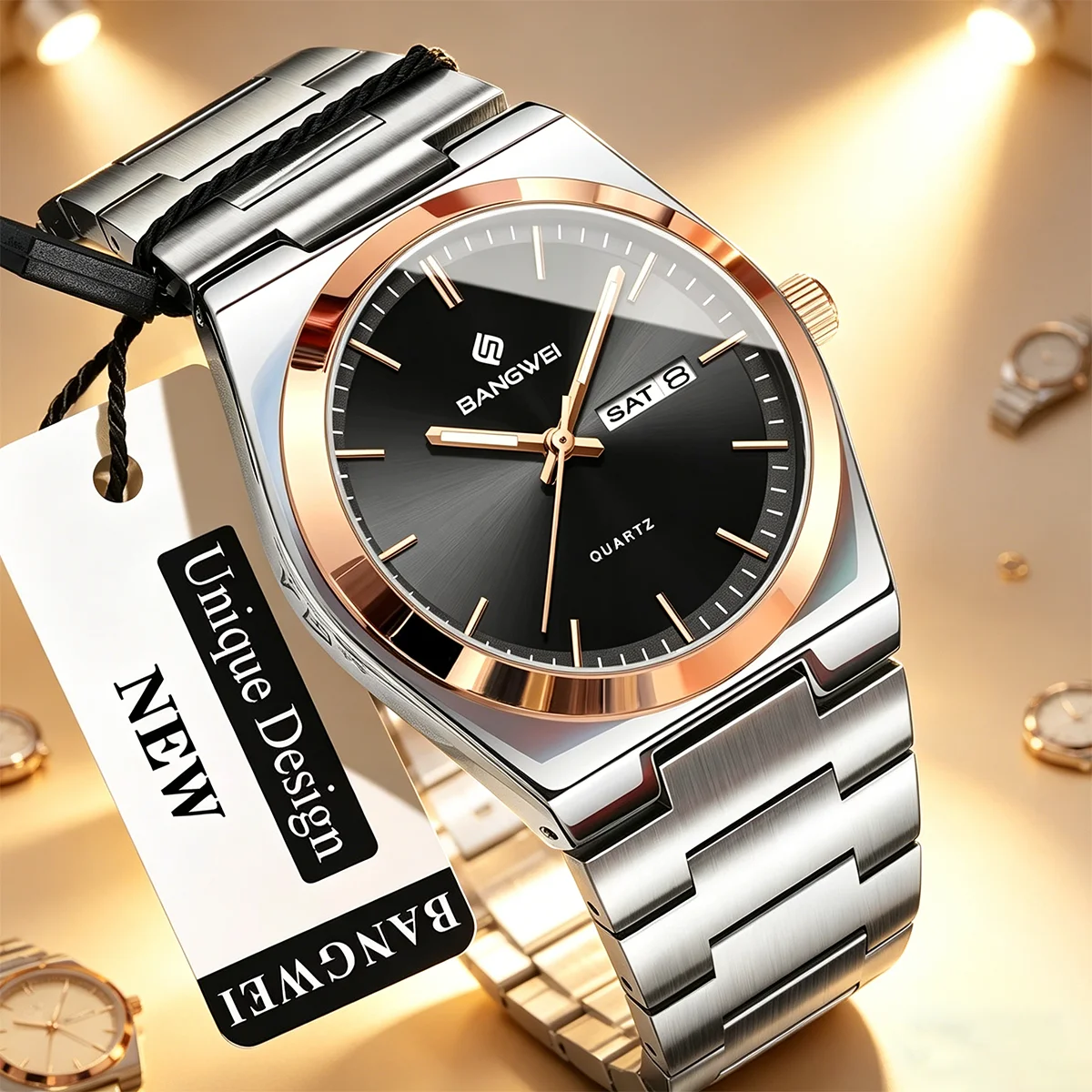 

BANGWEI Sports Men Watch Casual Watches For Men Fashion Stainless Steel Business Waterproof Luminous Men Quartz Wristwatch Clock