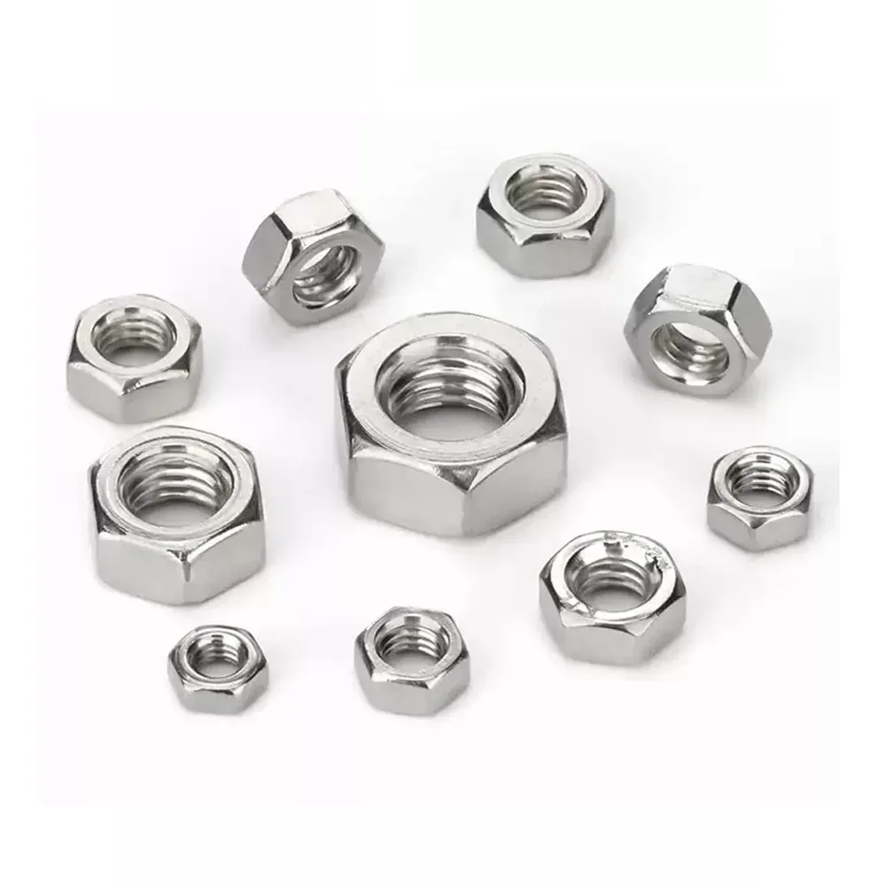 

Hexagon Nuts 5-100Pcs M3-M12 304 Stainless Steel High-Strength DIN934 Standard Machinery Automobiles Furniture DIY