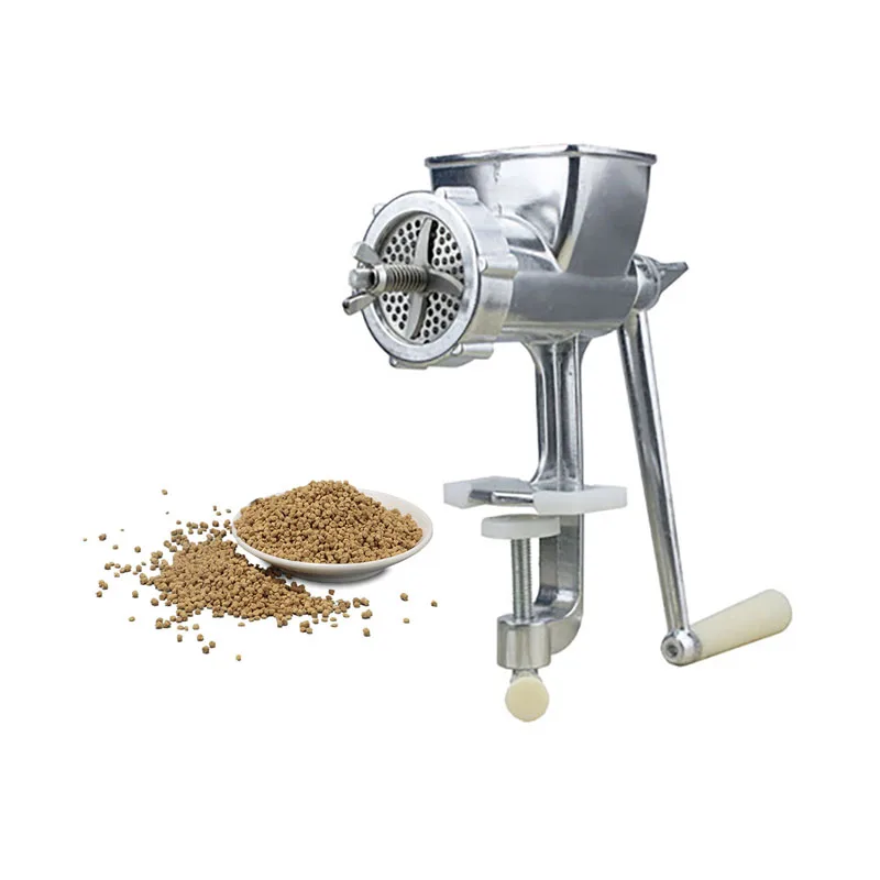 Household small manual feed pellet extruder processing tool, fish bird poultry and rabbit feed pellet making machine