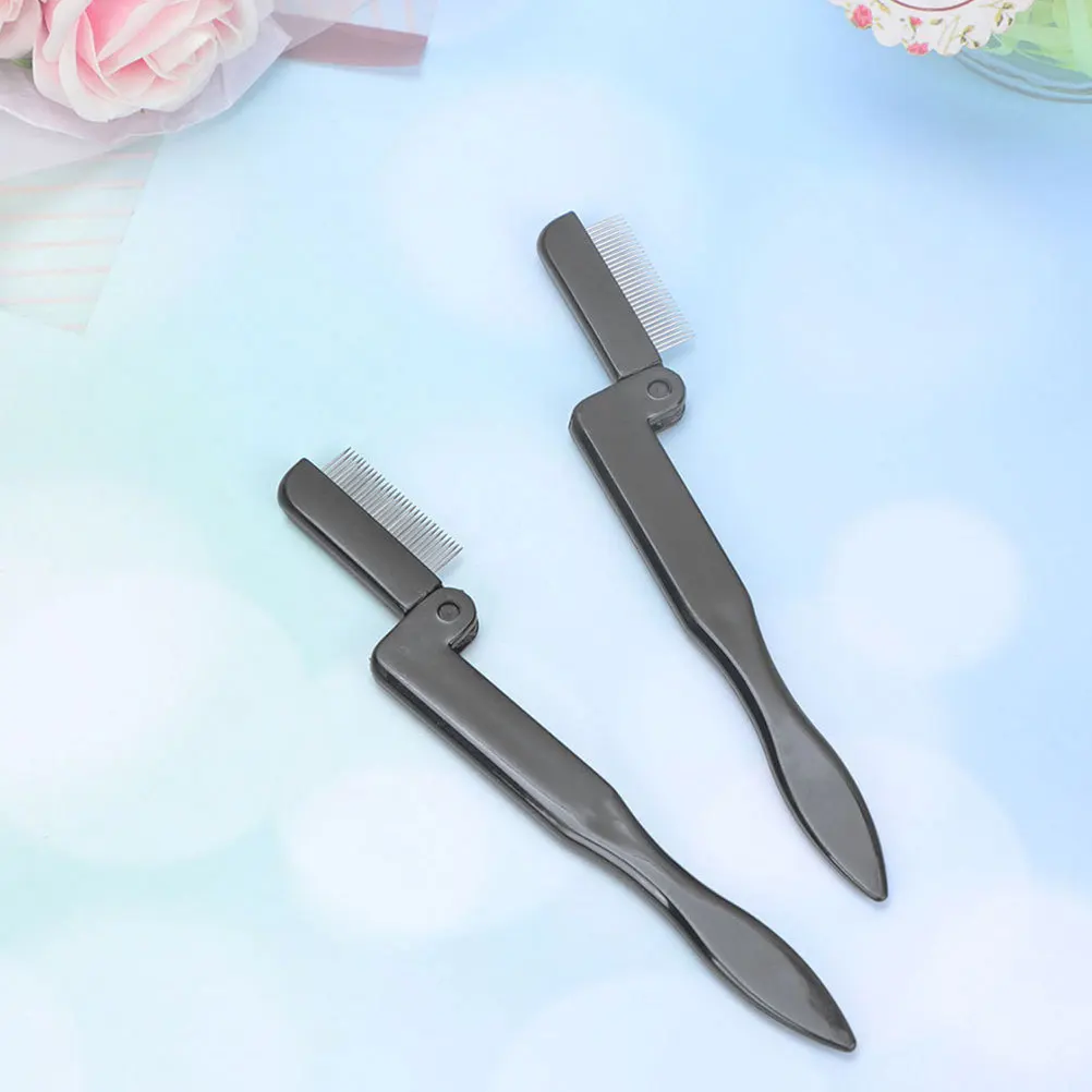 Brosse à sourcils pliable, peigne de maquillage, outils de toilettage, Compact et léger pour voyage, usage professionnel à domicile, 4 pièces