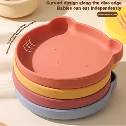 Silicone tableware set children cartoon dinner plate water cup fork spoon baby auxiliary food bowl baby silicone bowl