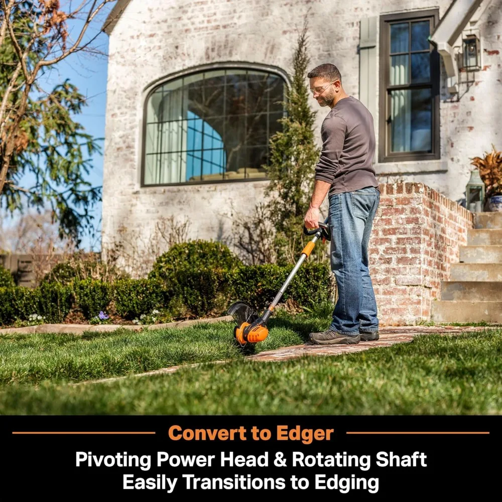 24V Cordless String Trimmer with 12-Inch Cutting Width, Auto Line Feed, and Battery & Charger Included