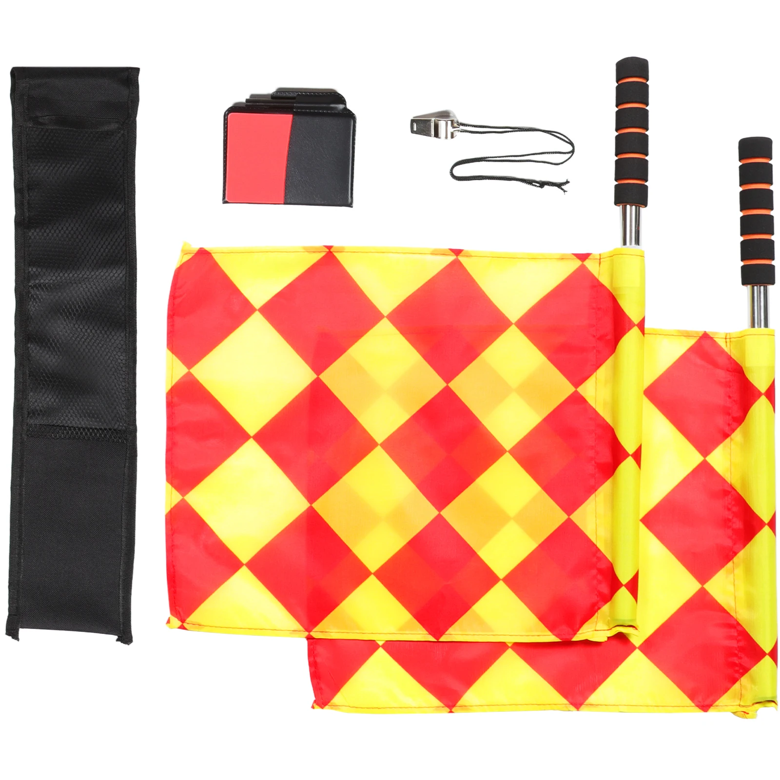 

Referee Flag Set Official Football Game Card Bright Colors Portable Rust Resistant Metal Soccer Matches