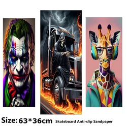 Clown Chariot Colorful Giraffe Pattern Electric Scooter Anti-slip Sticker Sandpaper Skateboard Grip Tape Sheet 63*36cm