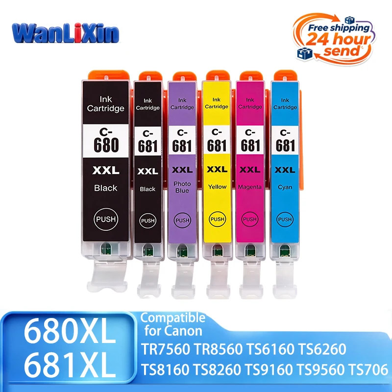 PGI-680 CLI-681 PGI680 CLI681 680XL 681XL Ink Cartridge for Canon PIXMA TR7560 TR8560 TS6160 TS8160 TS9160 TS706 TS6260 Printer