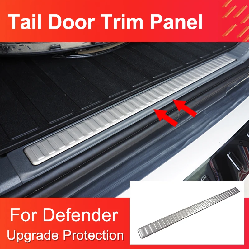 Tail Door Trim Panel for Land Rover Defender 90/110 2020-2023 Tail Door Lnterior Trim Strip with Stainless Steel Material