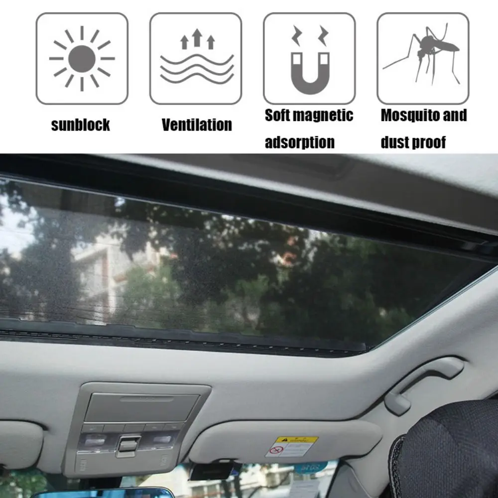 Bloqueador de luz brillante para techo solar de coche, parasol magnético duradero con ventilación antimosquitos y a prueba de polvo