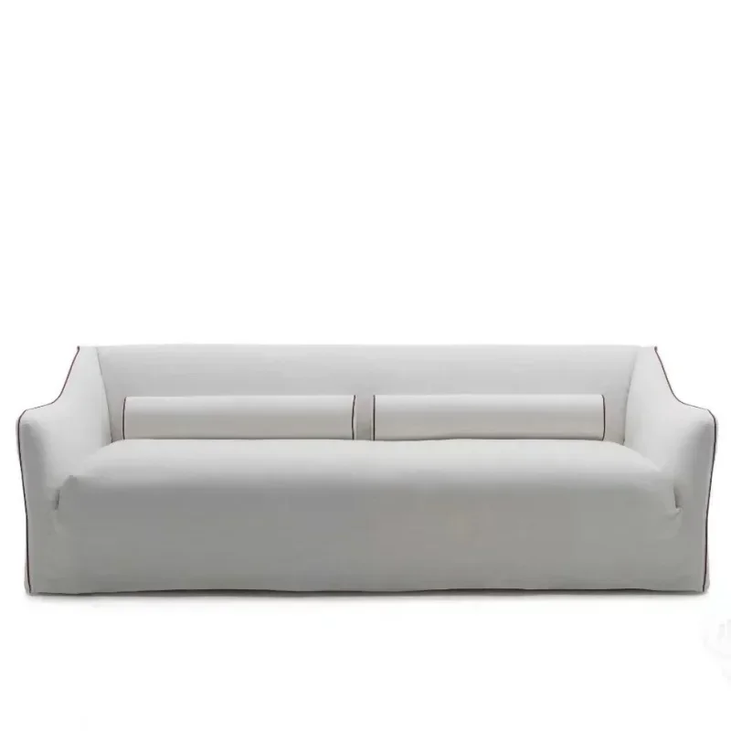 

Italian living room skirt removable and washable fabric sofa cotton and linen sofa